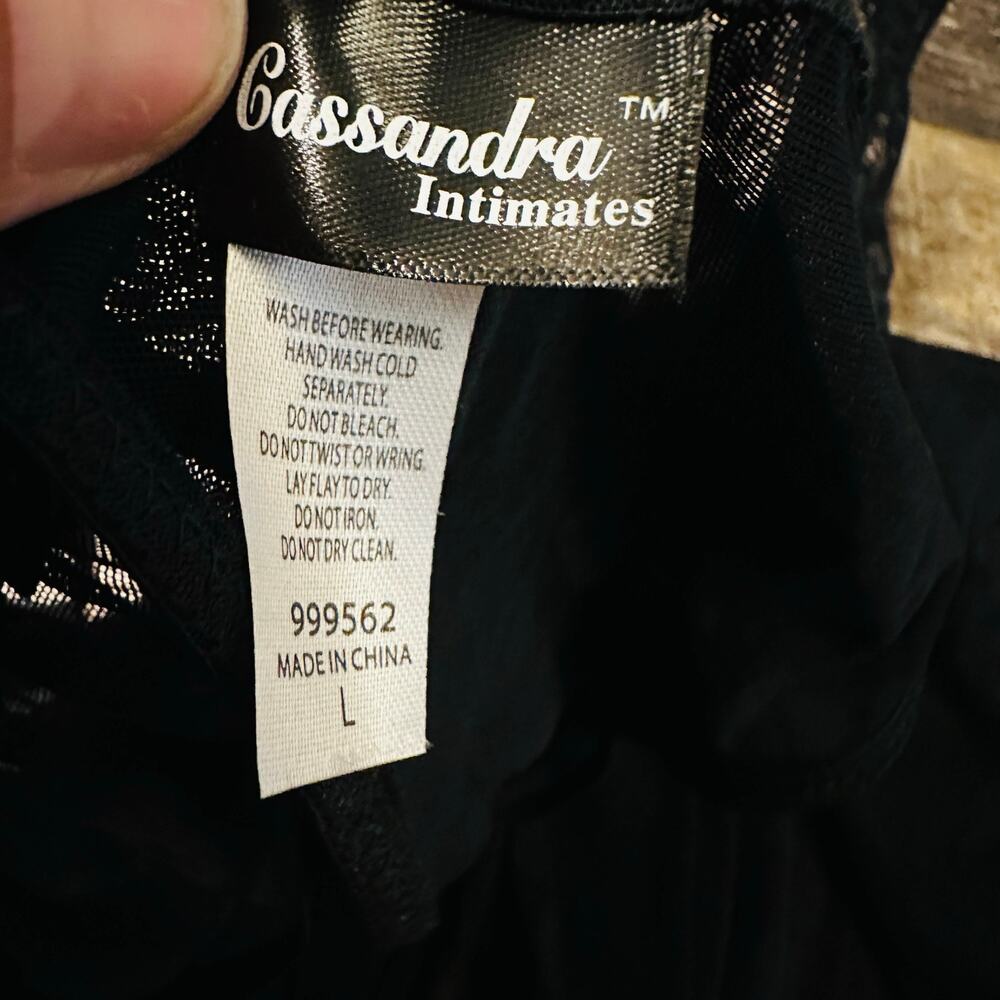 Cassandra Intimates Women's Black Sleeveless Babydoll Lingerie Tops Size Large - Picture 4 of 4